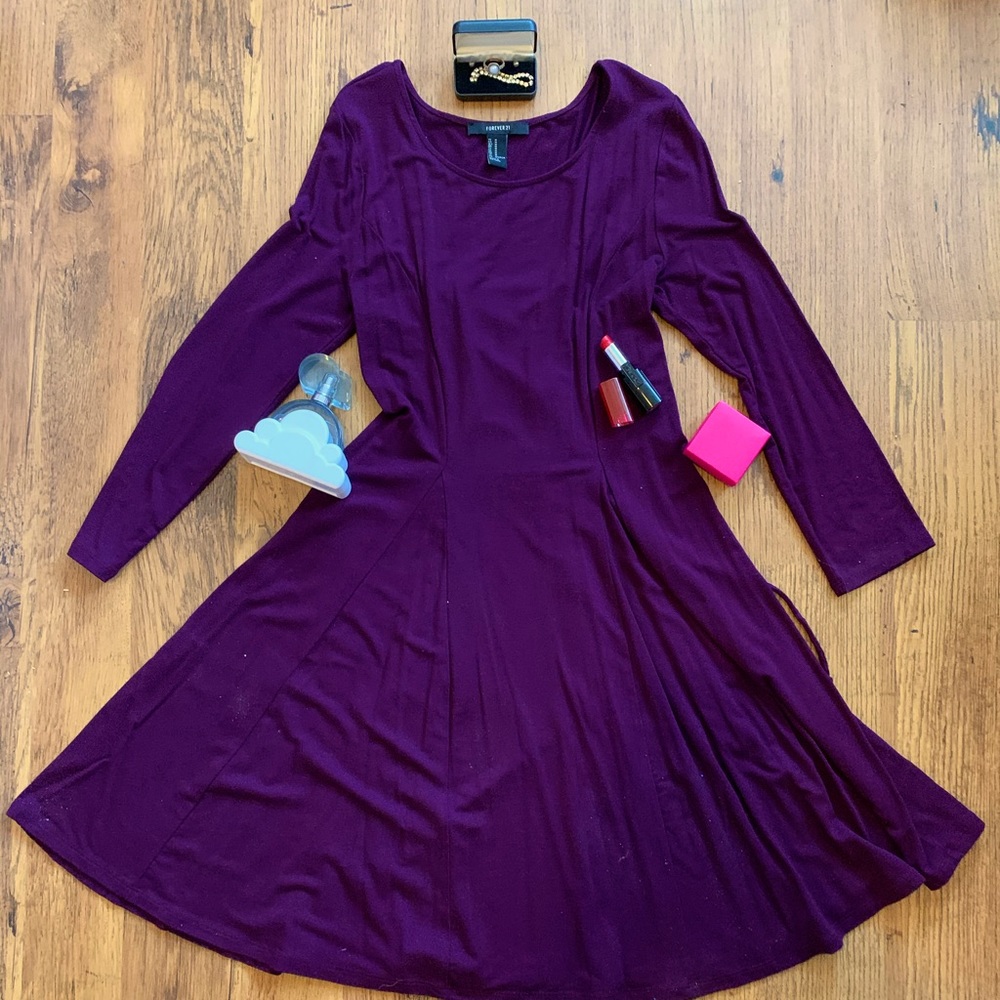 Burgundy dress with corset like ties in the back